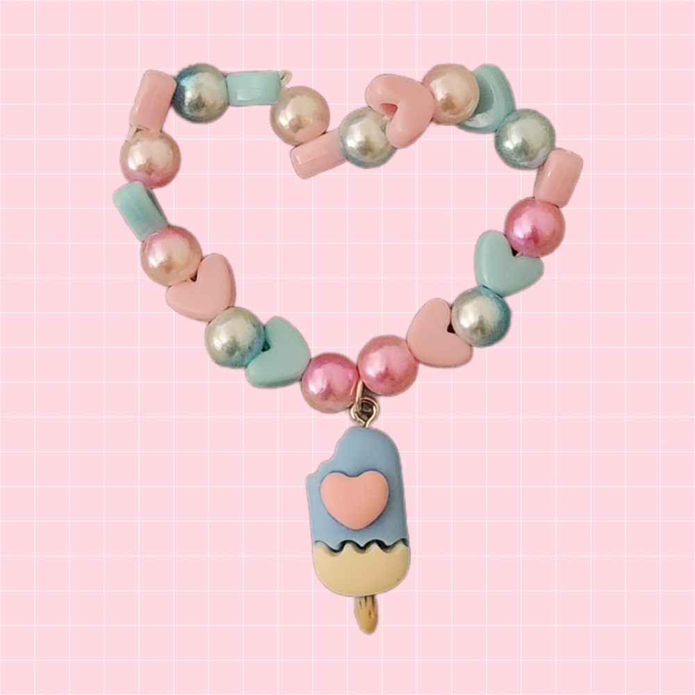 Beaded Heart Popsicle Charm Bracelet